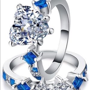 925 sterling silver wedding band set